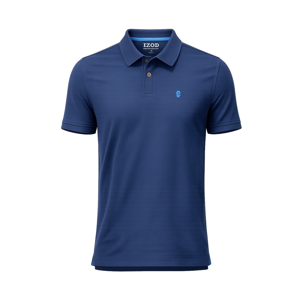 IZOD Mens Advantage Polo Shirt XL Navy Blue Short Sleeve Pique Knit Logo